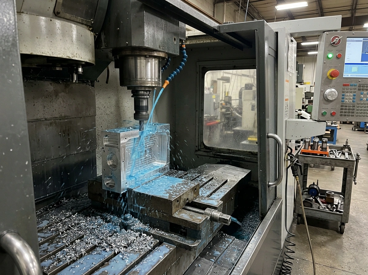 Vertical CNC milling center machining precision OEM components