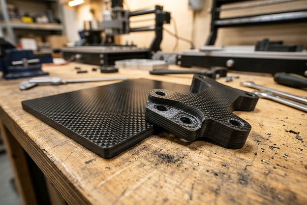 Carbon fiber and composite material support