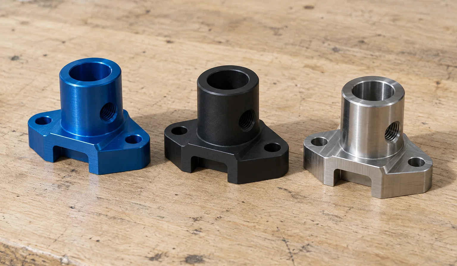 Anodized, powder-coated, and passivated CNC machined parts compared