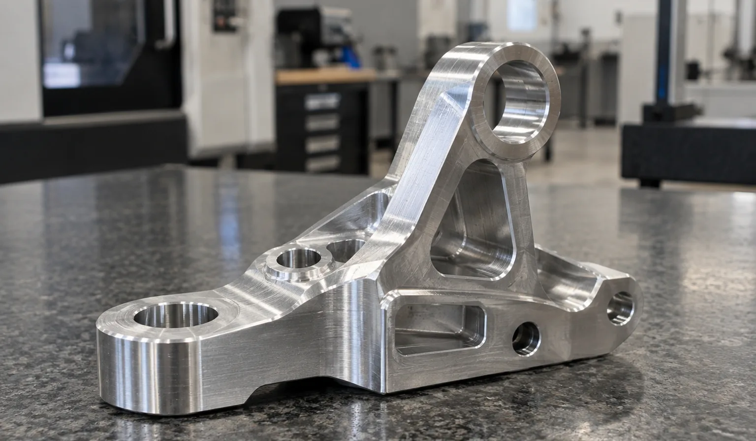 CNC-machined aluminum automotive bracket