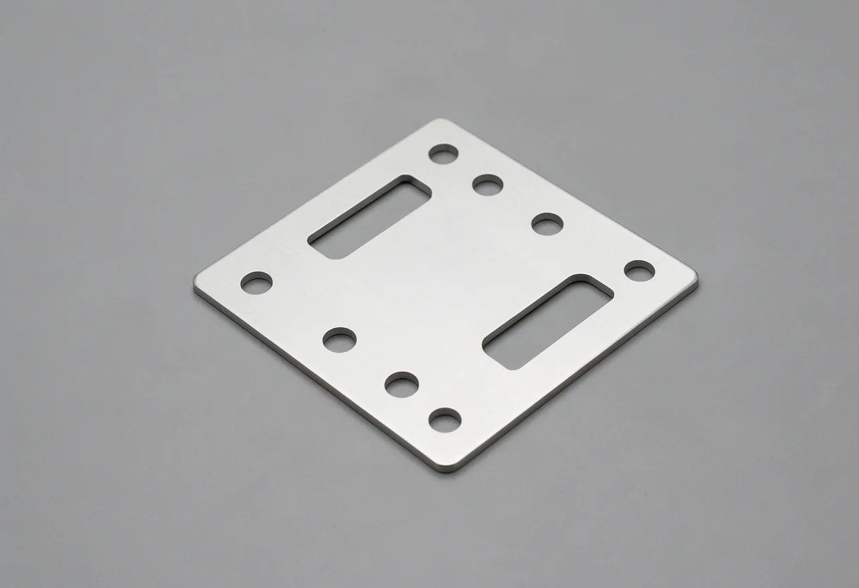 Laser-cut stainless steel sheet metal part