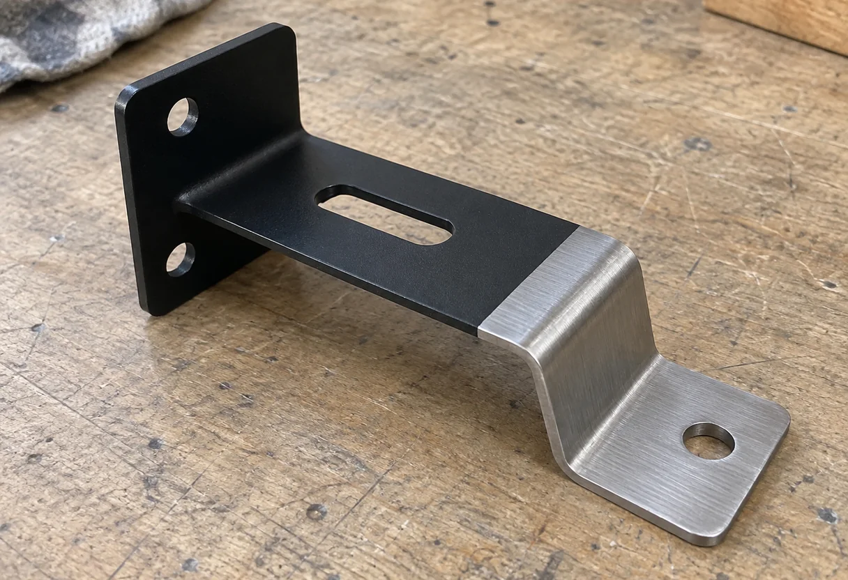 Sheet metal part with selective powder coat finish